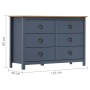 Hill bedside table solid gray pine wood 125x40x80 cm by vidaXL, Sideboards - Ref: Foro24-288985, Price: 181,10 €, Discount: %