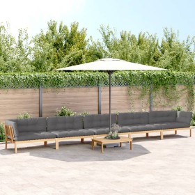 Set of garden pallet sofas and cushions 6 pieces acacia wood by vidaXL, Outdoor sofas - Ref: Foro24-3209404, Price: 1,00 €, D...