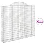 Gabion baskets 11 units, arched shape, iron, 200x30x180/200cm. by vidaXL, Pots and planters - Ref: Foro24-3146203, Price: 1,0...