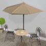 Semicircular balcony umbrella with aluminum pole in taupe color, 300x155cm. by vidaXL, Umbrellas - Ref: Foro24-44594, Price: ...