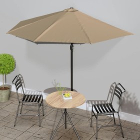 Sombrilla de balcón semicircular palo aluminio taupe 300x155cm de vidaXL, Sombrillas - Ref: Foro24-44594, Precio: 48,99 €, De...