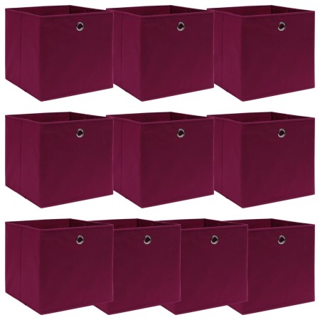 Storage boxes 10 pcs dark red fabric 32x32x32 cm by vidaXL, Storage baskets - Ref: Foro24-288343, Price: 54,38 €, Discount: %