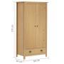 Hill 2-türiger Kleiderschrank aus massivem Kiefernholz 89x50x170cm von vidaXL, Kleiderschränke - Ref: Foro24-288947, Preis: 2...