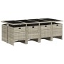 Set comedor de jardín 9 pzas cojines ratán sintético gris claro de vidaXL, Conjuntos de jardín - Ref: Foro24-3277690, Precio:...