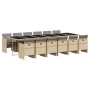 Set comedor de jardín con cojines 13 pzas ratán sintético beige de vidaXL, Conjuntos de jardín - Ref: Foro24-3277715, Precio:...