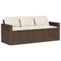 Garden sofa with cushions 3 seater brown synthetic rattan by vidaXL, Outdoor sofas - Ref: Foro24-366342, Price: 208,07 €, Dis...