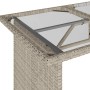 Garden table surface glass PE rattan light gray 110x68x70 cm by vidaXL, Garden tables - Ref: Foro24-366354, Price: 96,10 €, D...