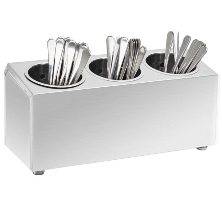 Cutlery holder 3 grids rectangular stainless steel by vidaXL, Cutlery and utensil trays - Ref: Foro24-51226, Price: 60,12 €, ...