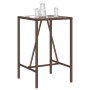 Mesa de bar de exterior ratán sintético marrón 70x70x110 cm de vidaXL, Mesas de jardín - Ref: Foro24-368694, Precio: 124,99 €...