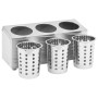 Cutlery holder 3 grids rectangular stainless steel by vidaXL, Cutlery and utensil trays - Ref: Foro24-51226, Price: 60,12 €, ...