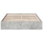 Concrete gray engineered wood bed with drawers 160x200 cm by vidaXL, Beds and slatted bases - Ref: Foro24-3280646, Price: 187...