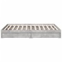 Concrete gray engineered wood bed with drawers 160x200 cm by vidaXL, Beds and slatted bases - Ref: Foro24-3280646, Price: 187...