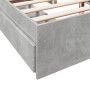 Concrete gray engineered wood bed with drawers 160x200 cm by vidaXL, Beds and slatted bases - Ref: Foro24-3280646, Price: 187...