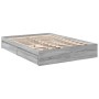 Cama con cajones madera ingeniería gris Sonoma 140x190 cm de vidaXL, Camas y somieres - Ref: Foro24-3280690, Precio: 181,28 €...