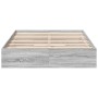 Cama con cajones madera ingeniería gris Sonoma 140x190 cm de vidaXL, Camas y somieres - Ref: Foro24-3280690, Precio: 181,28 €...