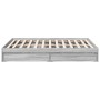 Cama con cajones madera ingeniería gris Sonoma 140x190 cm de vidaXL, Camas y somieres - Ref: Foro24-3280690, Precio: 181,28 €...