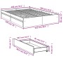 Cama con cajones madera ingeniería gris Sonoma 140x190 cm de vidaXL, Camas y somieres - Ref: Foro24-3280690, Precio: 181,28 €...