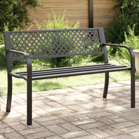 Gartenbank aus schwarzem Stahl, 119 cm von vidaXL, Gartenbänke - Ref: Foro24-4002828, Preis: 98,70 €, Rabatt: %