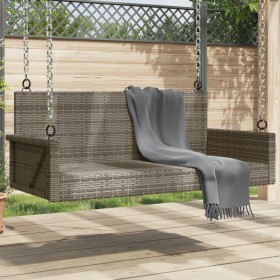 Gray synthetic rattan swing bench 119x56x48 cm by vidaXL, garden benches - Ref: Foro24-365627, Price: 116,32 €, Discount: %