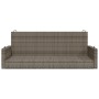 Banco columpio de ratán sintético gris 119x56x48 cm de vidaXL, Bancos de jardín - Ref: Foro24-365627, Precio: 116,99 €, Descu...