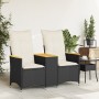 2-seater reclining garden sofa with black PE rattan table by vidaXL, Outdoor sofas - Ref: Foro24-365720, Price: 252,99 €, Dis...