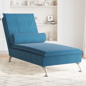 Massage Divan Sofa with Blue Velvet Cushion by vidaXL, Daybeds - Ref: Foro24-379458, Price: 120,99 €, Discount: %