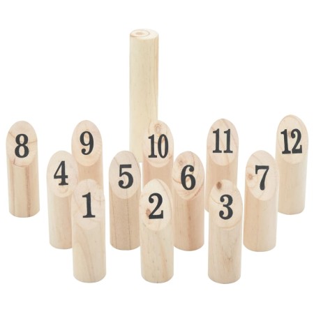 Juego de números Kubb con bolsa transporte 13 pzas madera pino de vidaXL, Juegos sobre hierba - Ref: Foro24-4008440, Precio: ...