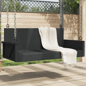 Schwarze Schaukelbank aus synthetischem Rattan, 119 x 56 x 48 cm von vidaXL, Gartenbänke - Ref: Foro24-365625, Preis: 112,99 ...