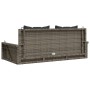 Banco columpio con cojines ratán sintético gris 119x56x48 cm de vidaXL, Bancos de jardín - Ref: Foro24-365631, Precio: 115,40...