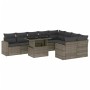 10-piece garden sofa set with gray synthetic rattan cushions by vidaXL, Garden sets - Ref: Foro24-3267500, Price: 710,44 €, D...