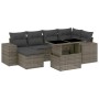 7-teiliges Gartensofa-Set mit grauen synthetischen Rattankissen von vidaXL, Gartensets - Ref: Foro24-3269310, Preis: 503,20 €...