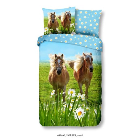 Good Morning Funda de edredón infantil Horses 140x200/220 cm de Good Morning, Fundas de nórdico - Ref: Foro24-429971, Precio:...