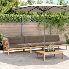 Gartenpaletten-Sofagarnitur und Kissen 4-teilig aus Akazienholz von vidaXL, Outdoor-Sofas - Ref: Foro24-3209371, Preis: 669,9...