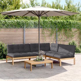 Garden pallet sofa set and cushions 4 pieces acacia wood by vidaXL, Outdoor sofas - Ref: Foro24-3209331, Price: 625,40 €, Dis...