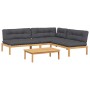 Garden pallet sofa set and cushions 4 pieces acacia wood by vidaXL, Outdoor sofas - Ref: Foro24-3209331, Price: 625,40 €, Dis...