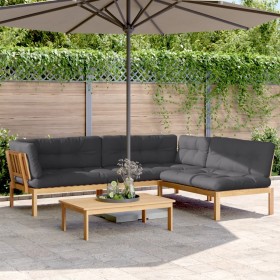 Gartenpaletten-Sofagarnitur und Kissen 4-teilig aus Akazienholz von vidaXL, Outdoor-Sofas - Ref: Foro24-3209373, Preis: 684,0...