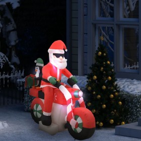 Papá Noel inflable navideño en moto LED IP44 160 cm de vidaXL, Luces de Navidad - Ref: Foro24-289304, Precio: 79,44 €, Descue...