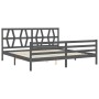 Double bed frame with gray solid wood headboard by vidaXL, Beds and slatted bases - Ref: Foro24-3194393, Price: 176,68 €, Dis...