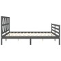 Double bed frame with gray solid wood headboard by vidaXL, Beds and slatted bases - Ref: Foro24-3194393, Price: 176,68 €, Dis...