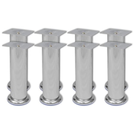 8x Chrome Round Sofa Legs 180mm by vidaXL, Chair and sofa supports - Ref: Foro24-279099, Price: 22,41 €, Discount: %