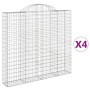 Gabion baskets 4 pcs arch shape iron 200x30x180/200 cm by vidaXL, Pots and planters - Ref: Foro24-3146196, Price: 458,93 €, D...