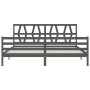 Double bed frame with gray solid wood headboard by vidaXL, Beds and slatted bases - Ref: Foro24-3194393, Price: 176,68 €, Dis...