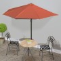 Terracotta aluminum semicircular balcony umbrella 300x155x223 cm by vidaXL, Umbrellas - Ref: Foro24-312503, Price: 48,46 €, D...