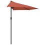 Terracotta aluminum semicircular balcony umbrella 300x155x223 cm by vidaXL, Umbrellas - Ref: Foro24-312503, Price: 48,46 €, D...