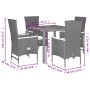 5-piece garden furniture set with black synthetic rattan cushions by vidaXL, Garden sets - Ref: Foro24-3277505, Price: 485,51...