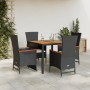 5-teiliges Gartenmöbel-Set mit schwarzen synthetischen Rattankissen von vidaXL, Gartensets - Ref: Foro24-3277507, Preis: 572,...