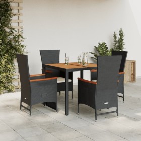 5-piece garden furniture set with black synthetic rattan cushions by vidaXL, Garden sets - Ref: Foro24-3277507, Price: 587,30...