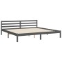 Double bed frame with gray solid wood headboard by vidaXL, Beds and slatted bases - Ref: Foro24-3194393, Price: 176,68 €, Dis...