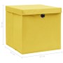 Storage boxes with lids 10 pcs yellow fabric 32x32x32 cm by vidaXL, Storage baskets - Ref: Foro24-288368, Price: 56,54 €, Dis...