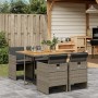 5-teiliges Garten-Essset mit grauen synthetischen Rattankissen von vidaXL, Gartensets - Ref: Foro24-3277669, Preis: 364,95 €,...